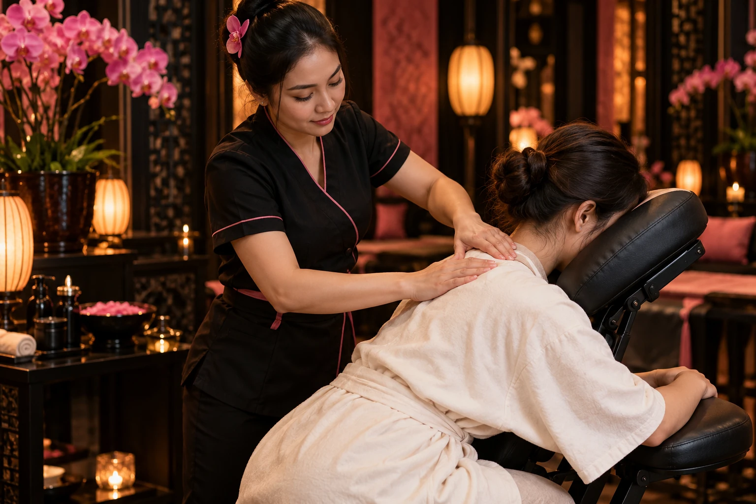 VIP Massage KTV 理疗师提供肩颈与上背部重点舒压按摩